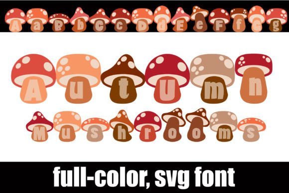 Autumn Mushrooms Font: A Colorful Display Typeface for Digital Design
