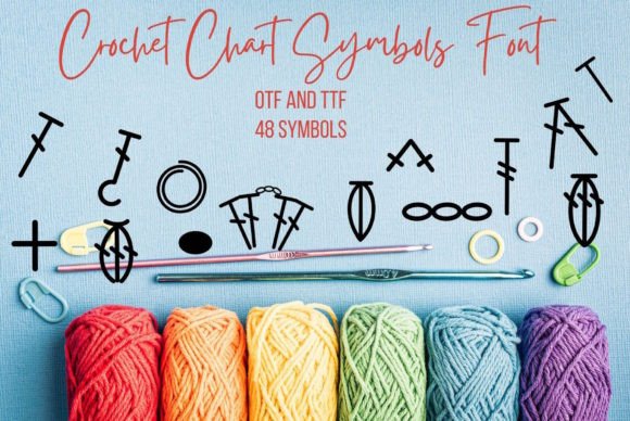 Crochet Chart Symbols Font for Editorial Design