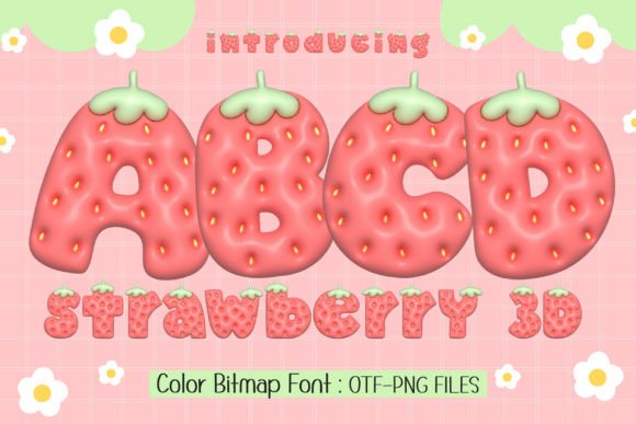 Strawberry 3D Typeface for Bold Branding and Eye-Catching Designs