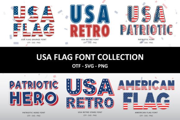 Usa Flag Collection: Patriotic Fonts for Crafters and Product Creators
